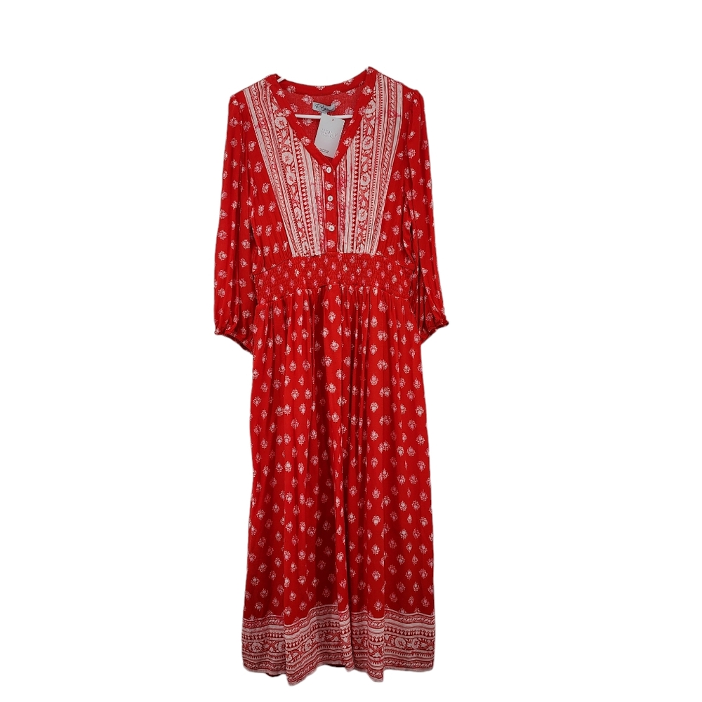 Polagram Red and White Maxi Dress